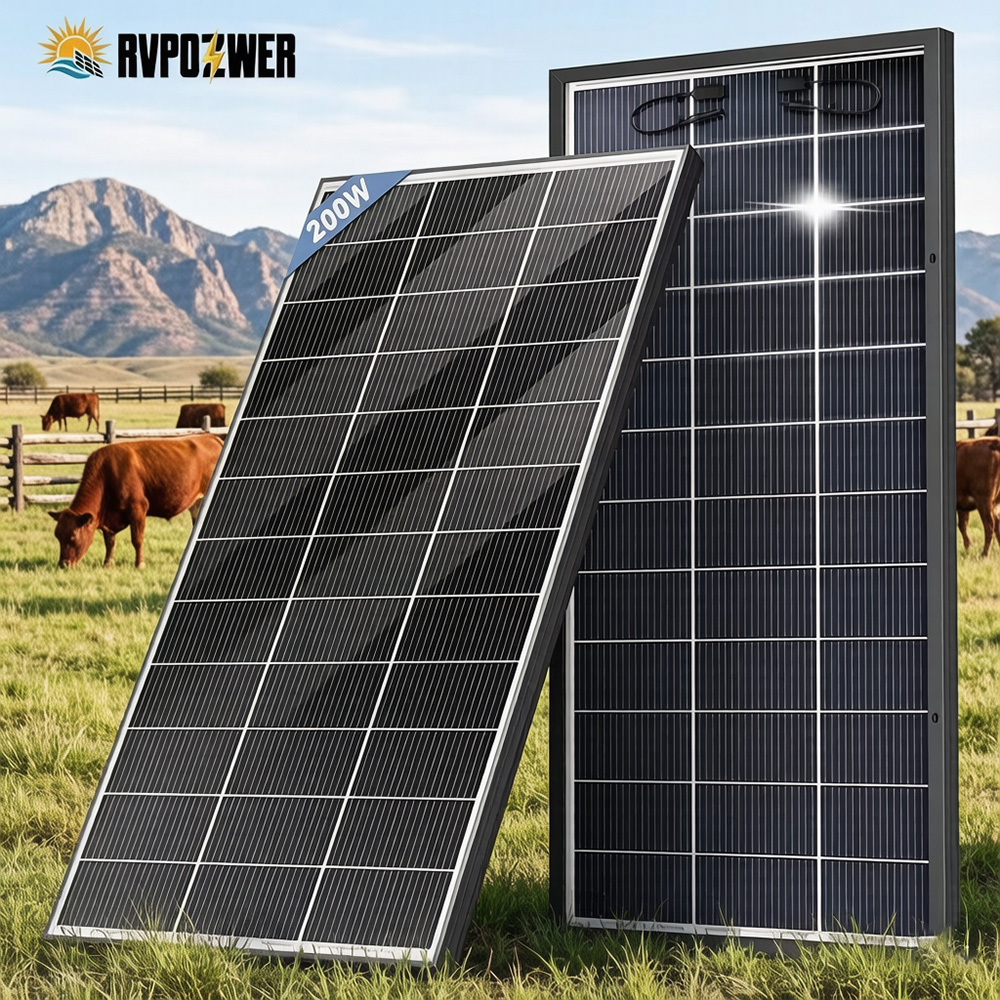 Solar Panel 200W - Panneau solaire bifacial RVPOZWER 16BB, cellules