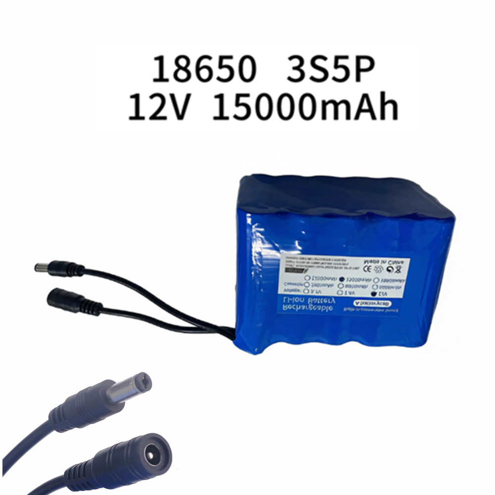 Lithium Battery 12V - Batterie de pêche 12v 3S5P 15Ah,