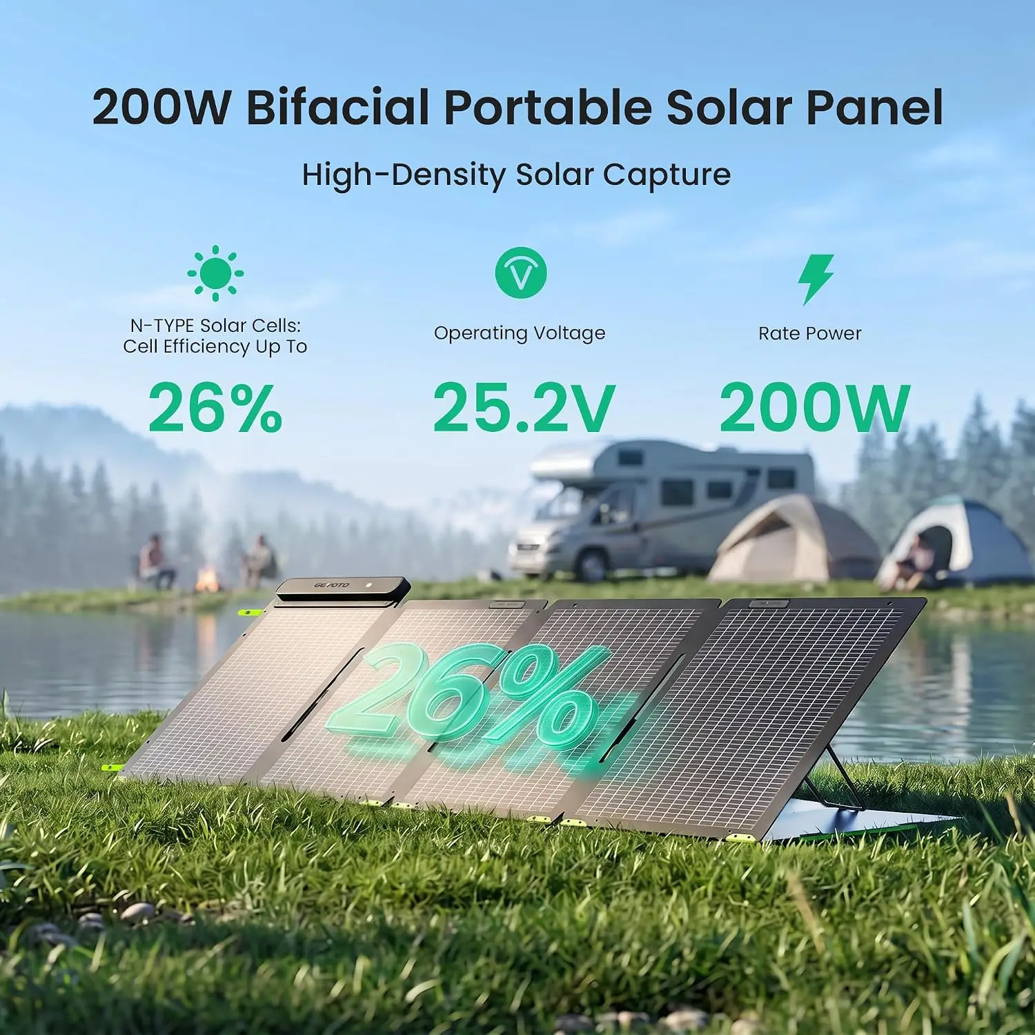Panneau solaire portable bifac - Solar Panel 200W avis et prix
