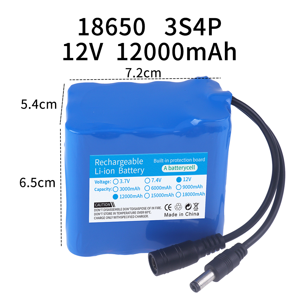 Batterie 12V 12000mah 3S4P, ca - Lithium Battery 12V avis et prix